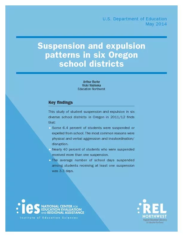 U.S. Department of EducationMay 2014Suspension and expulsion patterns