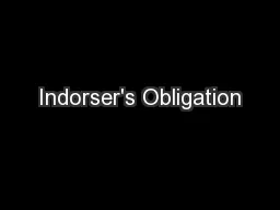 Indorser's Obligation