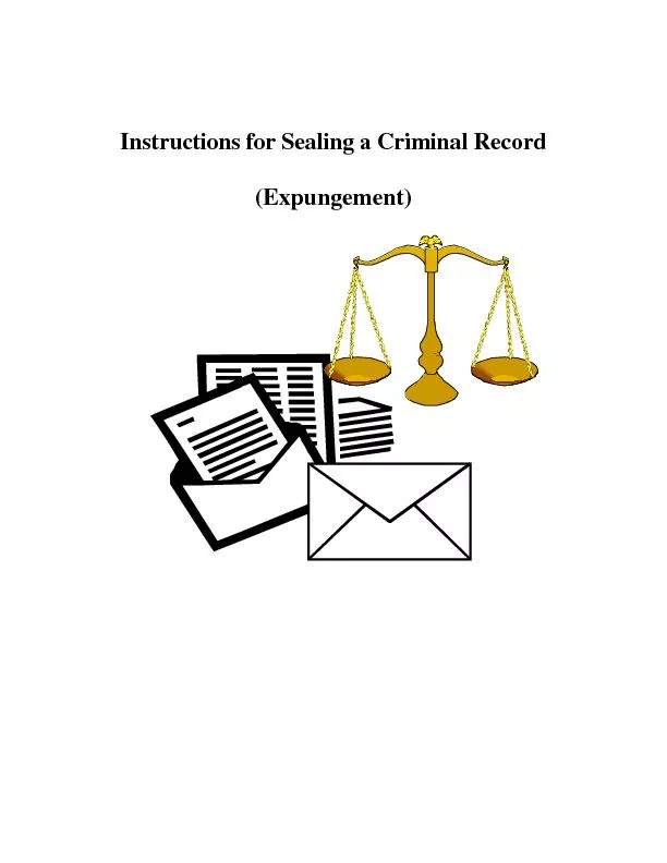 Instructions for Sealing a Criminal Record(Expungement)