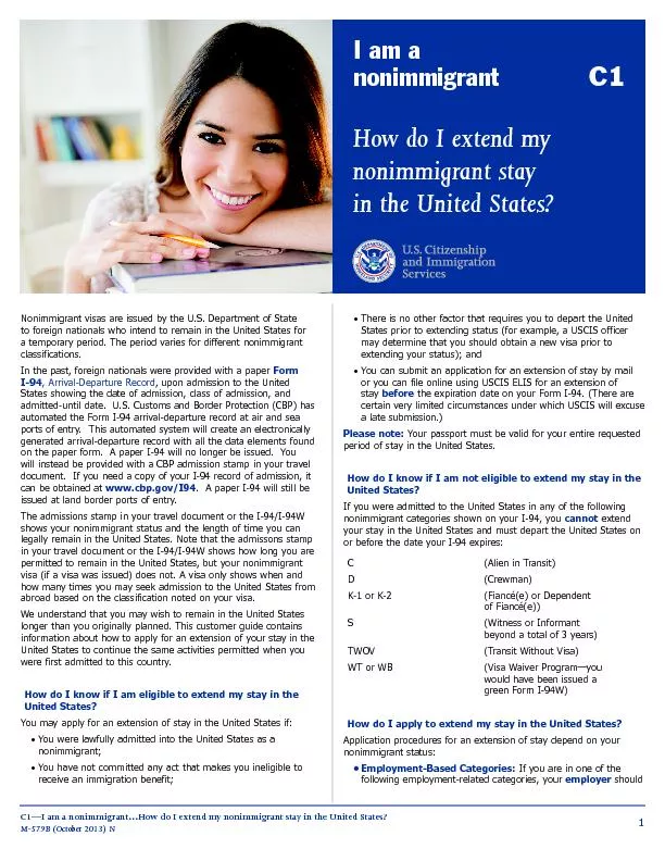C1—I am a nonimmigrant…How do I extend my nonimmigrant stay