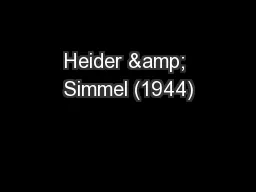 Heider & Simmel (1944)
