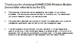 Thank you for choosing HUAWEI E560 Wireless Modem