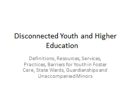 Disconnected Youth and Higher Education