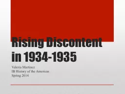 Rising Discontent in 1934-1935