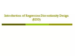 Introduction of Regression Discontinuity Design (RDD)