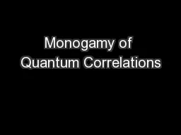 Monogamy of Quantum Correlations