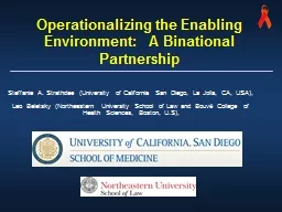 Operationalizing the Enabling Environment:   A Binational