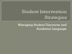 Student Intervention Strategies