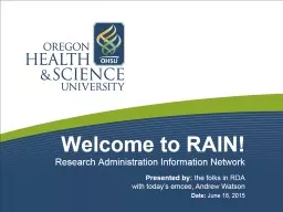 Welcome to RAIN!
