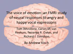 The voice of emotion: an FMRI study of neural responses to