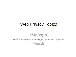 Web Privacy Topics