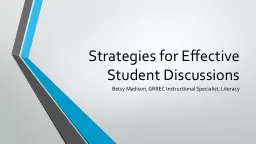 Strategies for Effective Student Discussions