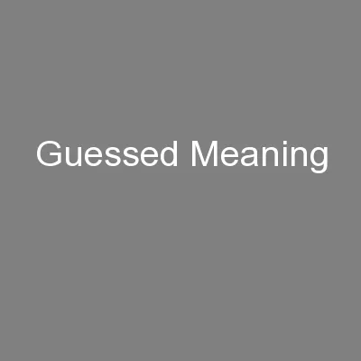 Guessed Meaning