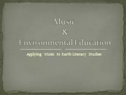 Applying Music to Earth Literacy Studies