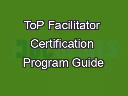 ToP Facilitator Certification Program Guide
