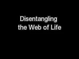 Disentangling the Web of Life