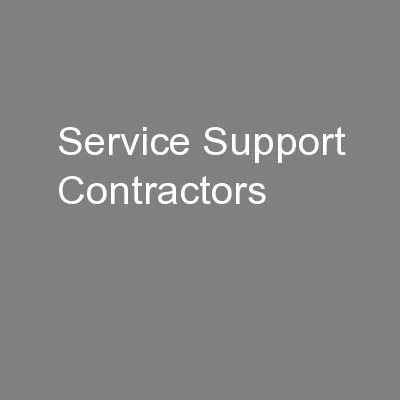 Service Support Contractors