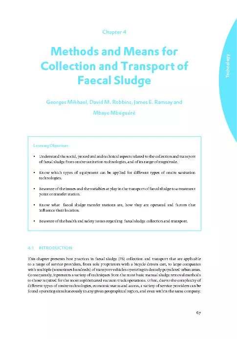 TechnologyChapter 4 Methods and Means for Collection and Transport of