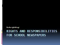 Rights and Responsibilities for School Newspapers