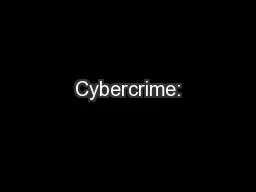 Cybercrime: