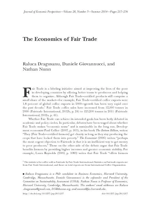 218     Journal of Economic PerspectivesThe emergence of modern Fair T