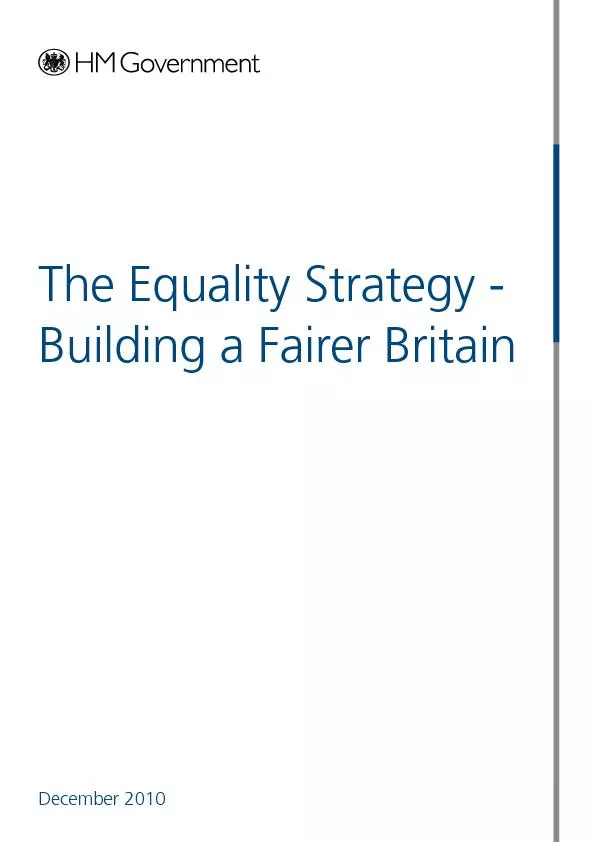 The Equality Strategy - Building a Fairer Britain