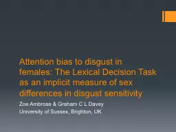 Attention bias to disgust in females: The Lexical Decision