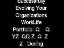 C Seven Categories of WorkLife Effectiveness Successfully Evolving Your Organizations