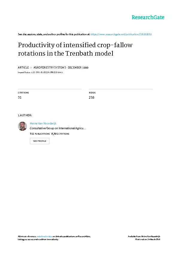 Productivity of intensified crop