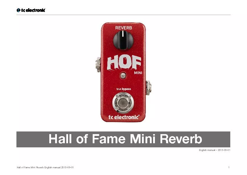 Hall of Fame Mini Reverb English manual 2015-09-01