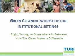 Green Cleaning workshop for institutional settings