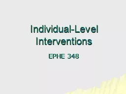 Individual-Level Interventions