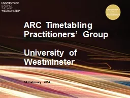 ARC Timetabling Practitioners’ Group