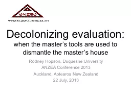 Decolonizing evaluation: