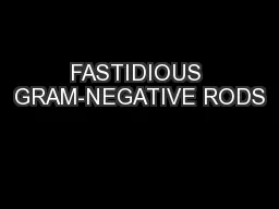 FASTIDIOUS GRAM-NEGATIVE RODS