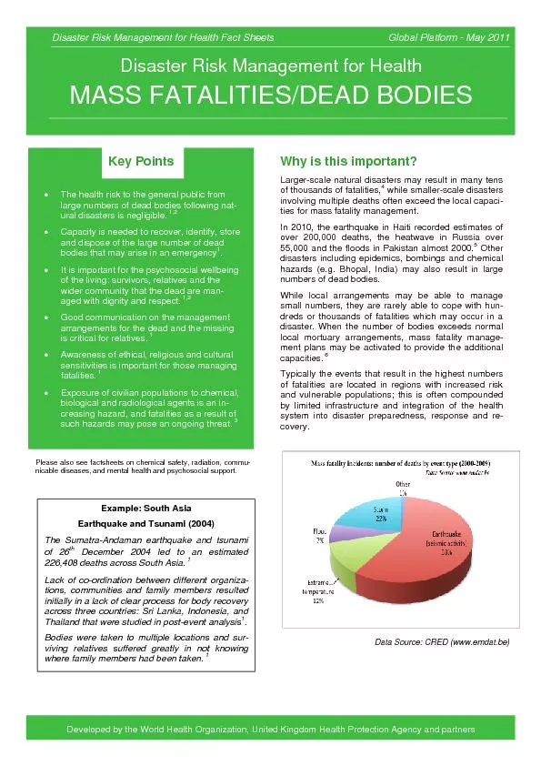 Disaster Risk Management for Health Fact Sheets  - May 2011