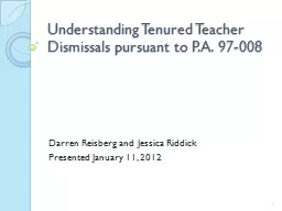 Understanding Tenured Teacher Dismissals pursuant to P.A. 9