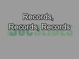 Records, Records, Records