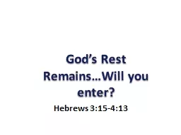God’s Rest Remains…Will you enter?