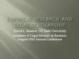 Empirical Research and Legal Scholarship