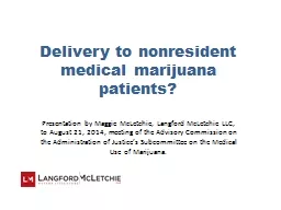 Delivery to nonresident medical marijuana patients?