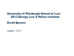 University of Pittsburgh School of Law 2013 Energy Law &