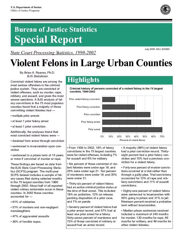 Violent Felons in Large Urban Counties