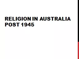Religion in Australia post 1945