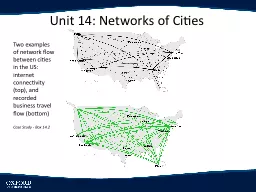 Unit 14: Networks of Cities