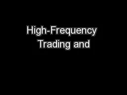 High-Frequency Trading and