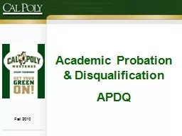 Academic Probation & Disqualification