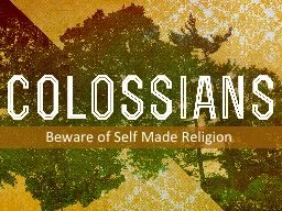 INTRODUCTION TO COLOSSIANS
