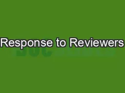 Response to Reviewers’ comments