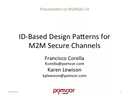 ID-Based Design Patterns for M2M Secure Channels